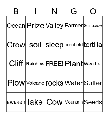 Name:____________________ Bingo Card