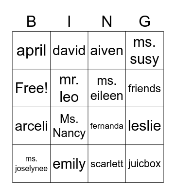 cwuhsawnt Bingo Card