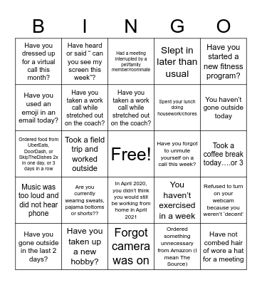 Retail Execution Team Bingo Card