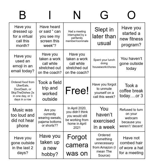 Retail Execution Team Bingo Card