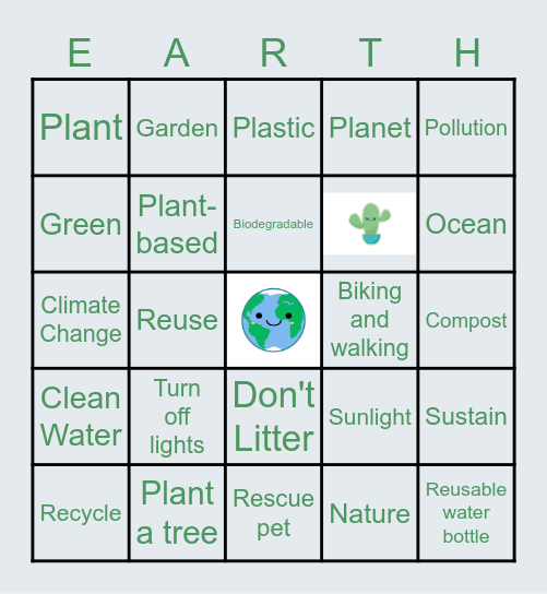 Earth Day Bingo! Bingo Card