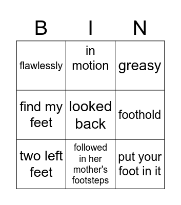 PCA1 Unit2c Bingo Card