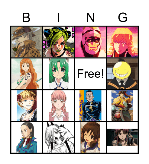 favourite character bingo! Bingo Card