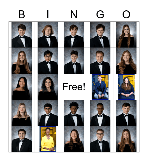 Senior Banquet BINGO Card