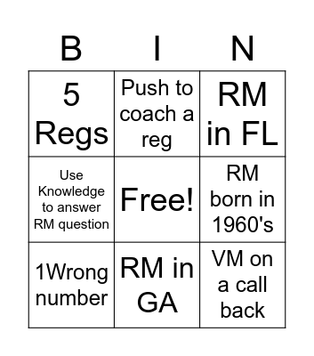 BLACKOUT BINGO Card