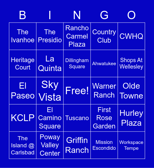Capstone Properties Bingo Card