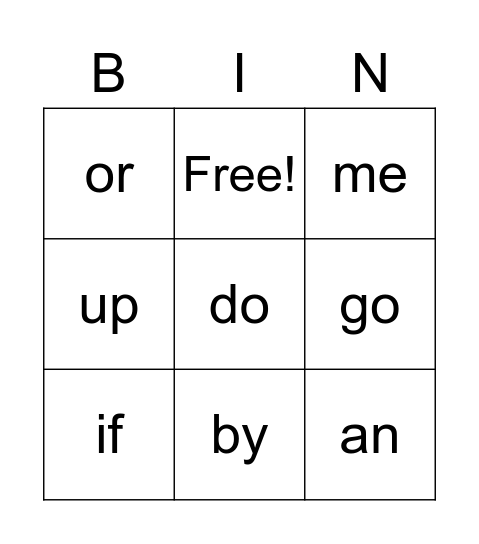 1 Bingo Card