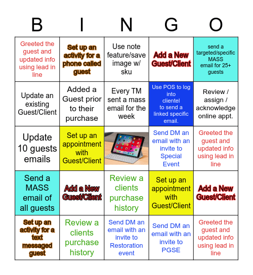 CLIENTELING BINGO Card