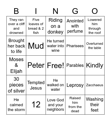 New Testament Bible Bingo #2 Bingo Card