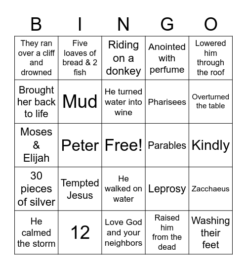 New Testament Bible Bingo #2 Bingo Card