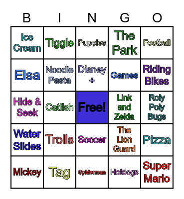 Bingo: Zack and Kaylie's Favorite Things! Bingo Card