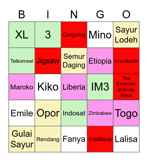 FAH'S BINGO Card