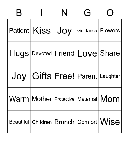 HAPPY MOTHER'S DAY Bingo Card