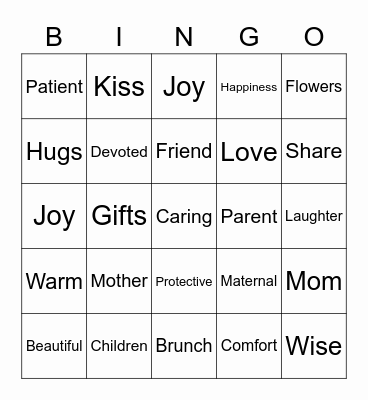 HAPPY MOTHER'S DAY Bingo Card