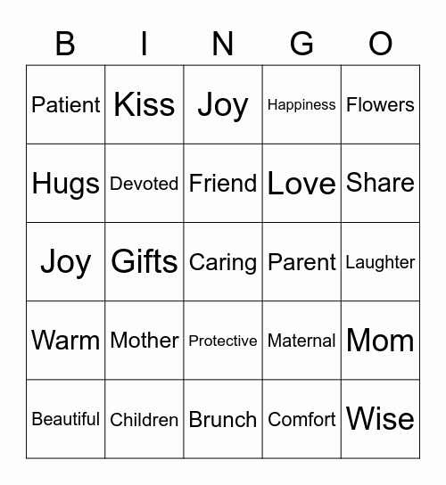 HAPPY MOTHER'S DAY Bingo Card