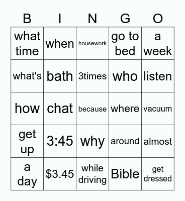 What? Bingo Card