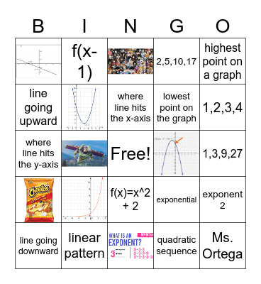 Quadratics Bingo Card