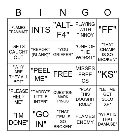 Daniel (ADC) Bingo Card