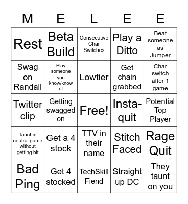 LULA V BLADE Bingo Card