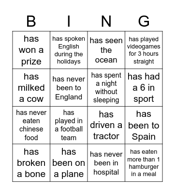 Find someone who... Bingo Card
