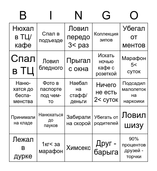 Торчебинго Bingo Card