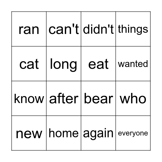 22/04/21 BINGO Card