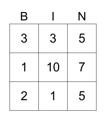 Fractions - Halves Bingo Card