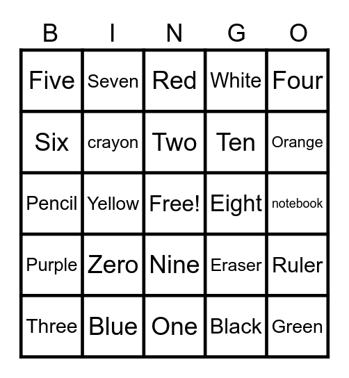 Unit 1-4 I Meet Listening Vocabulary Bingo Card
