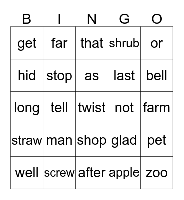 Bingo Card