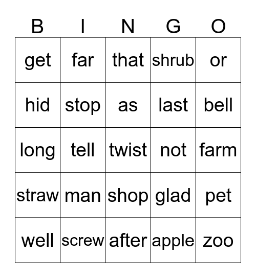 Bingo Card
