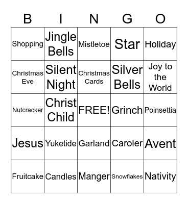 CHRISTMAS Bingo Card