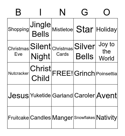CHRISTMAS Bingo Card