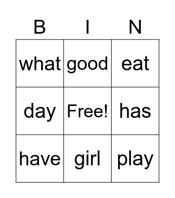 Stars Bingo Card