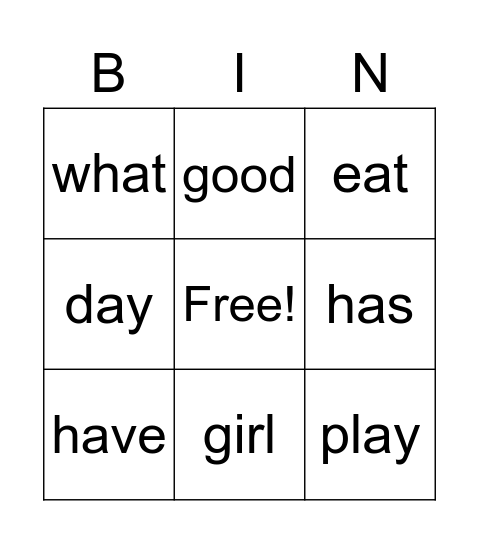 Stars Bingo Card