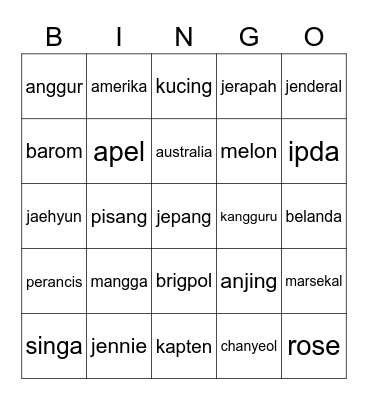 TOLPED Bingo Card