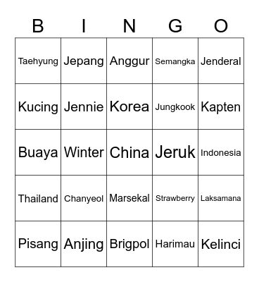 TOLPED (JEFKA) Bingo Card