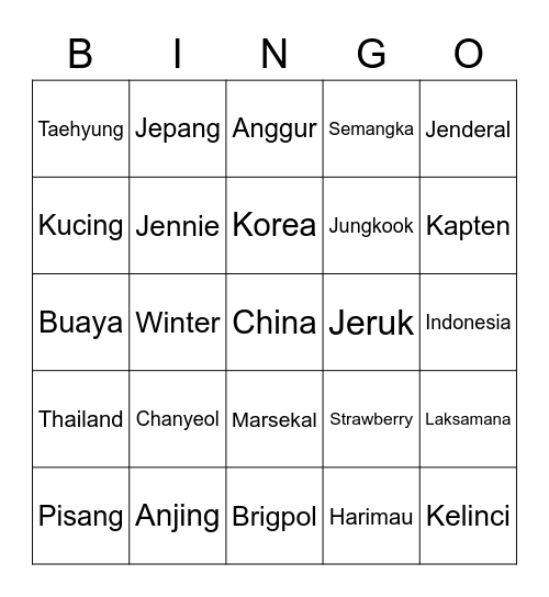 TOLPED (JEFKA) Bingo Card