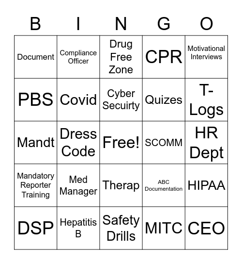 Progress Industries NEO Bingo Card