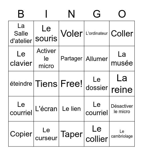 L'apprentissage à la Distance Bingo Card