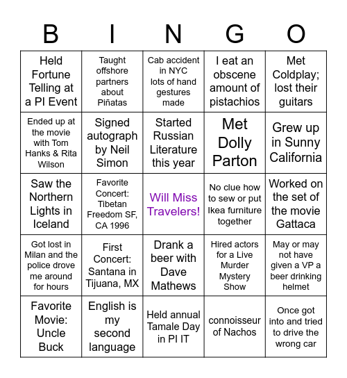 Brenda's Bingo! Bingo Card