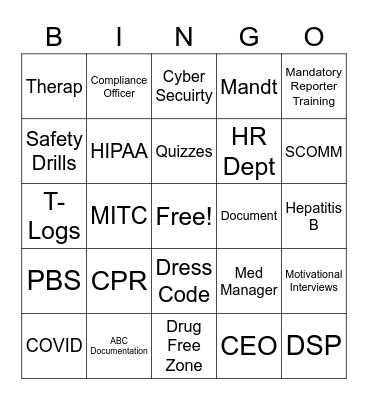 Progress Industries NEO Bingo Card
