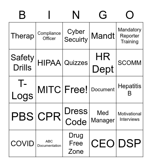 Progress Industries NEO Bingo Card