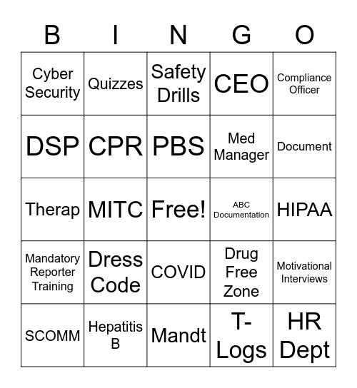 Progress Industries NEO Bingo Card
