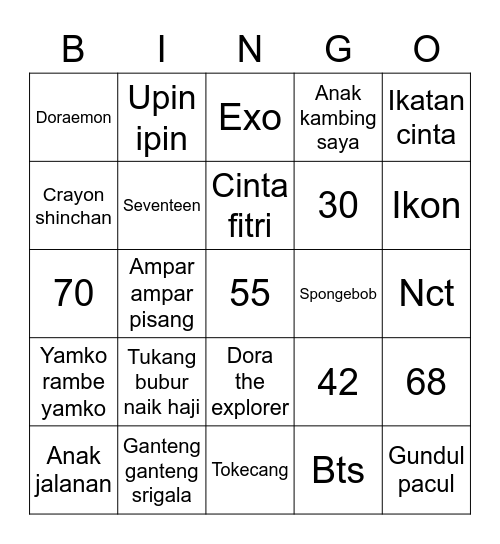 Lusi Bingo Card