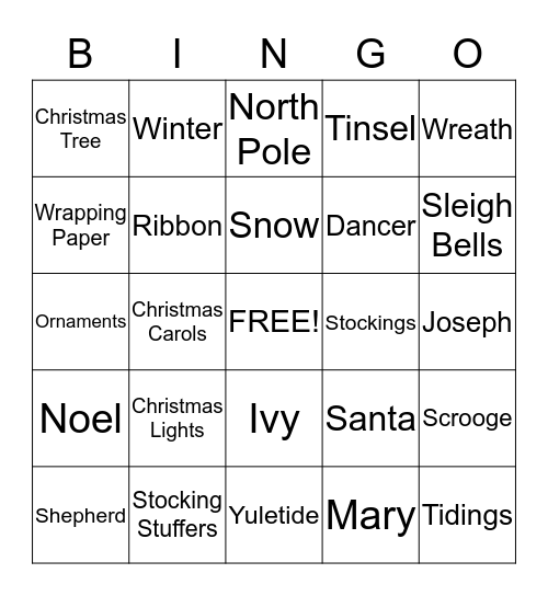 CHRISTMAS Bingo Card
