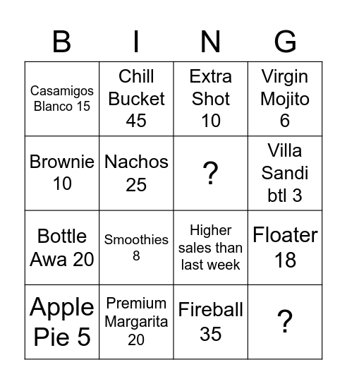 MooMba Staff Bingo Card