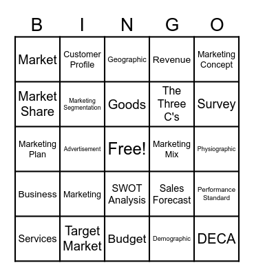Marketing Bingo Card