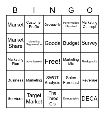 Marketing Bingo Card