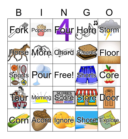 Medial and Final OR Bingo Card