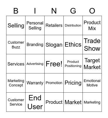 Marketing Bingo Card